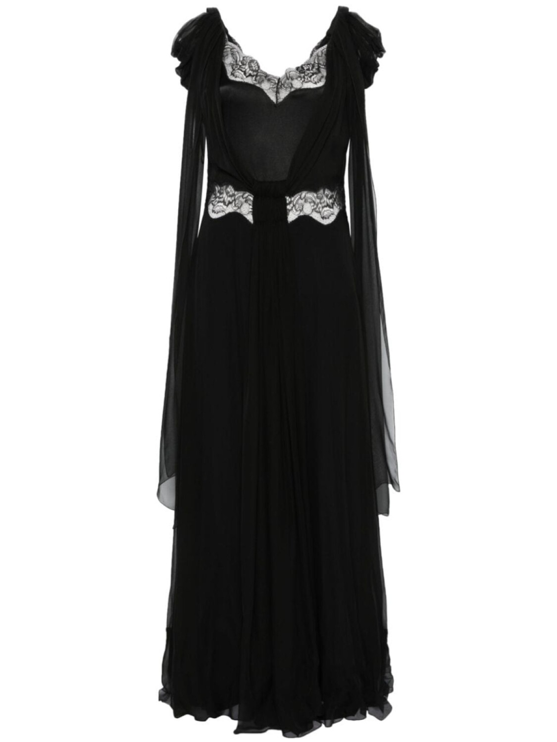 

Alberta Ferretti платье макси с кружевом, черный