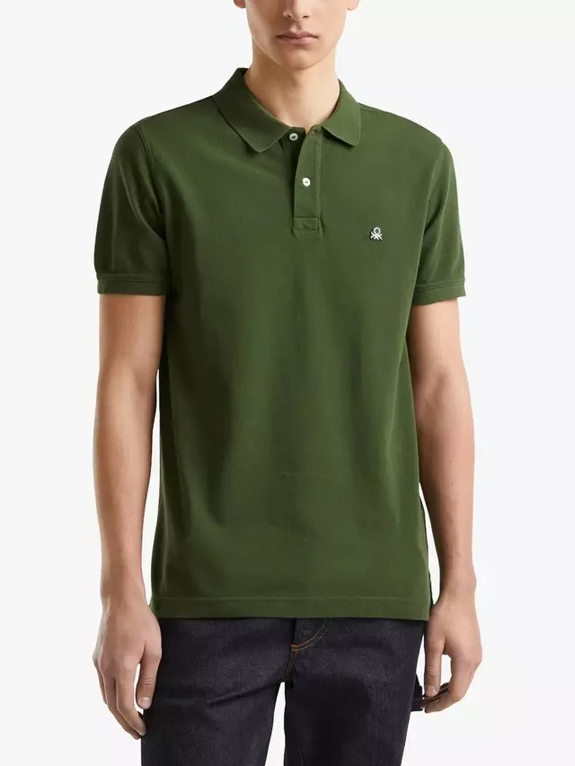 

Поло Benetton Short Sleeve, цвет olive/green