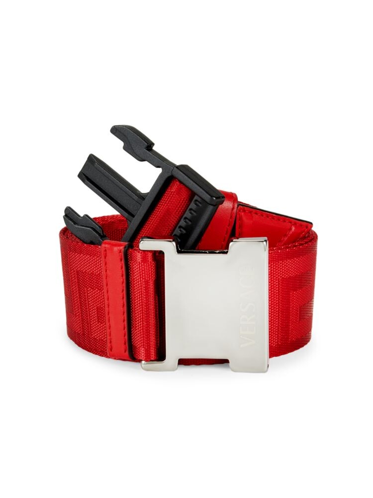 

Жаккардовый ремень с пряжкой Box Frame Versace, красный