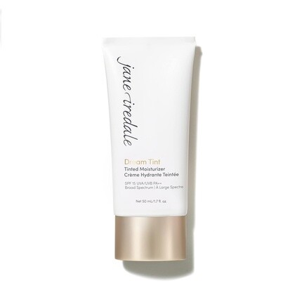 

Jane Iredale Dream Tint Легкий тональный увлажняющий крем с SPF 15, прозрачное покрытие для всех типов кожи. Веганский макияж без применения жестокости.