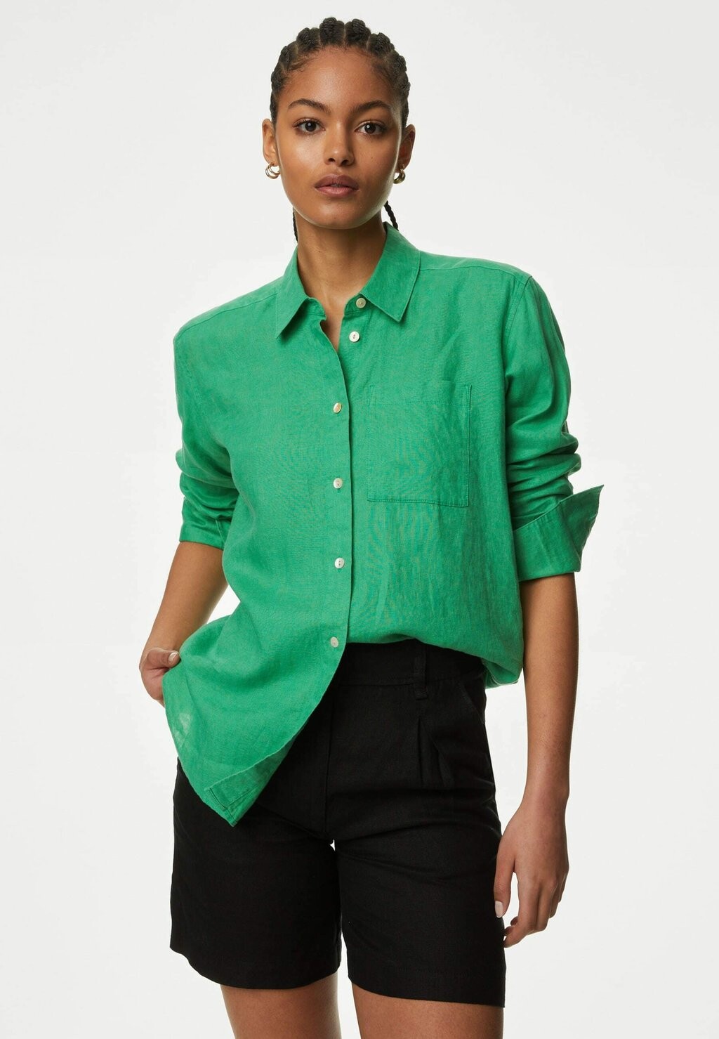 

Блузка на пуговицах Marks & Spencer, цвет Mottled Green