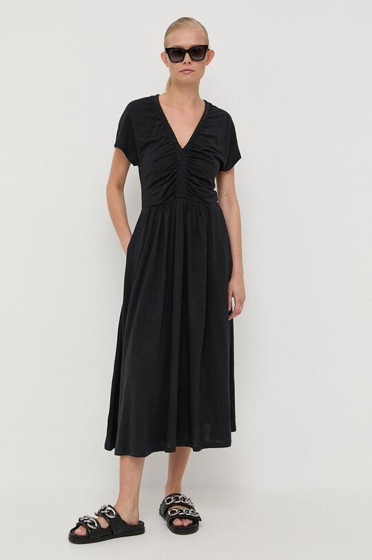 

Льняное платье Max Mara Leisure, черный