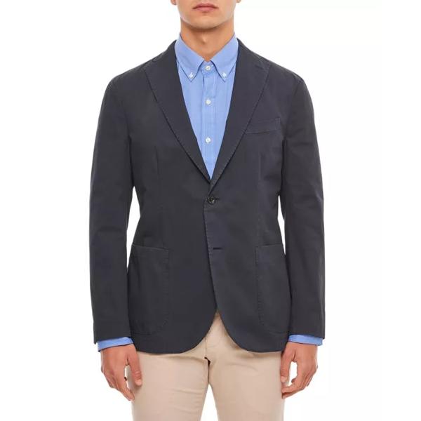 

Куртка single-breasted jacket in stretch cotton twill, 2 Boglioli, синий