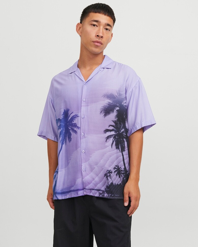 

Мужская рубашка с коротким рукавом Resort Jack & Jones, фиолетовый