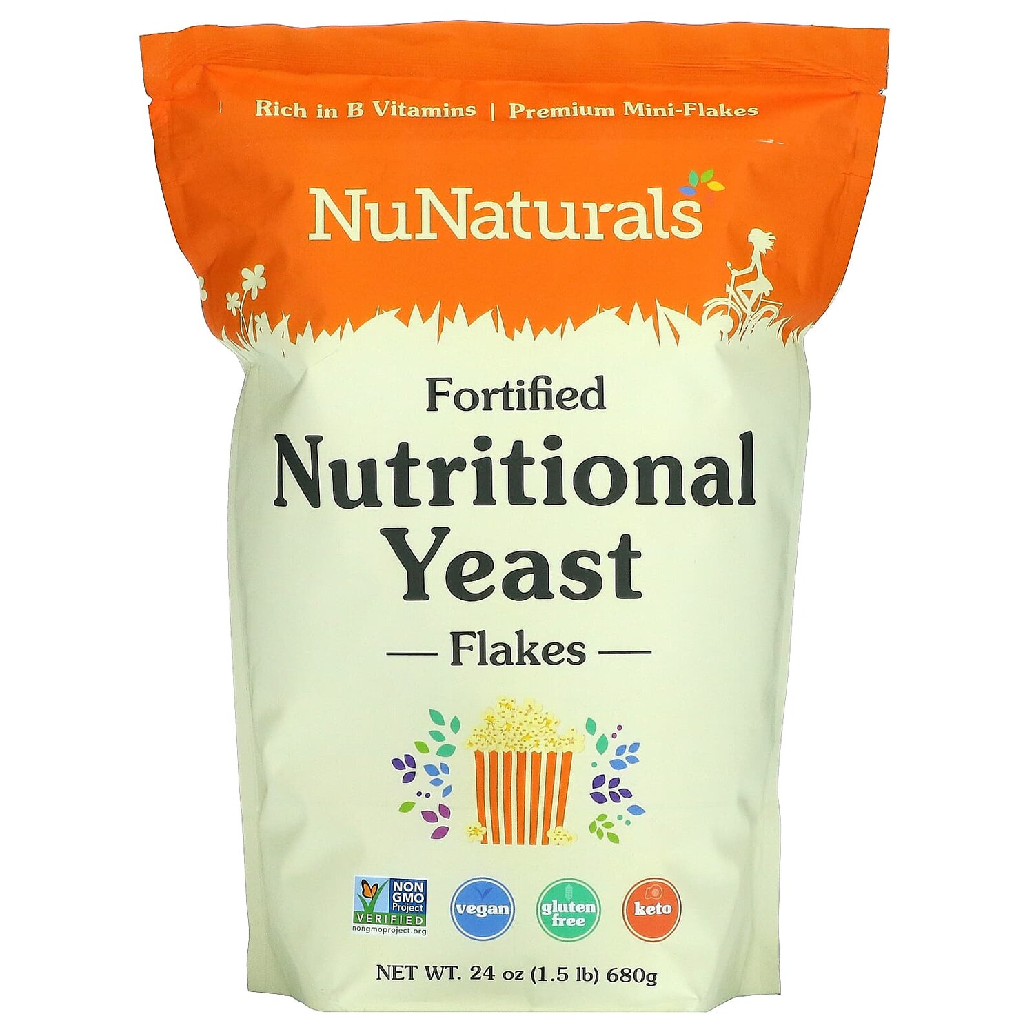 

Обогащенные пищевые дрожжи в хлопьях, 680 г (24 унции), NuNaturals