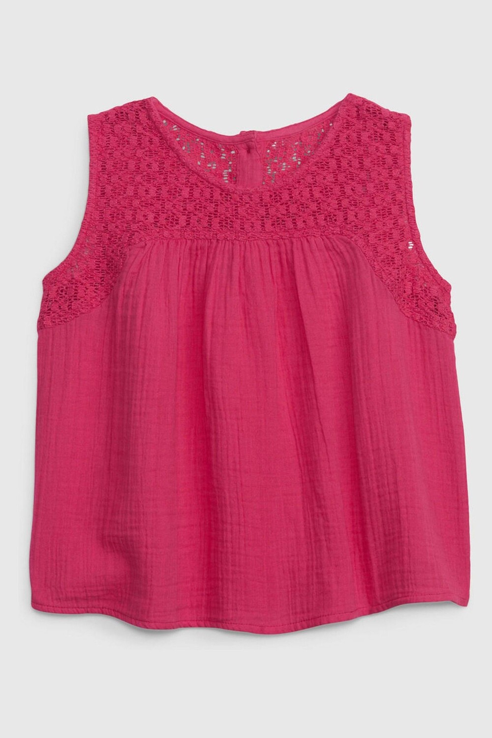 

Блуза Gap из жатого хлопка с отделкой крючком - Детская Gap, розовый