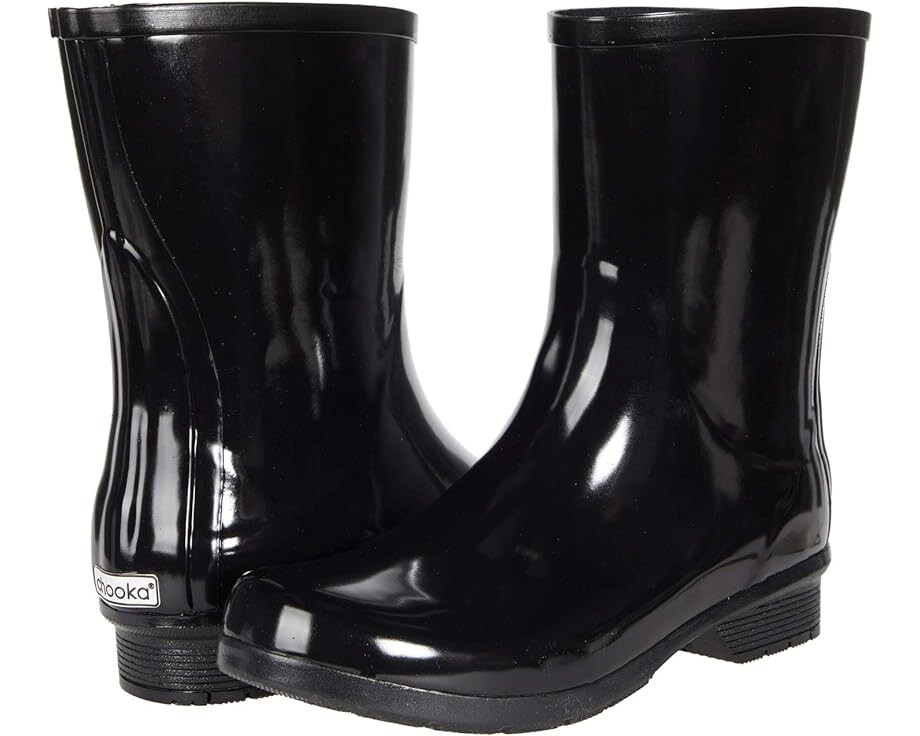 Ботинки Chooka Polished Mid Rain Boots, черный