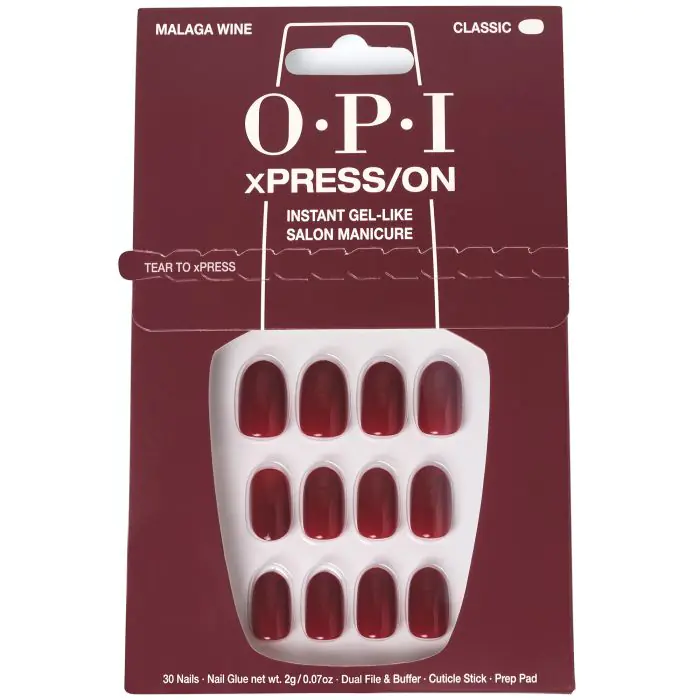 

Накладные ногти xpress/on uñas postizas Opi, цвет malaga wine