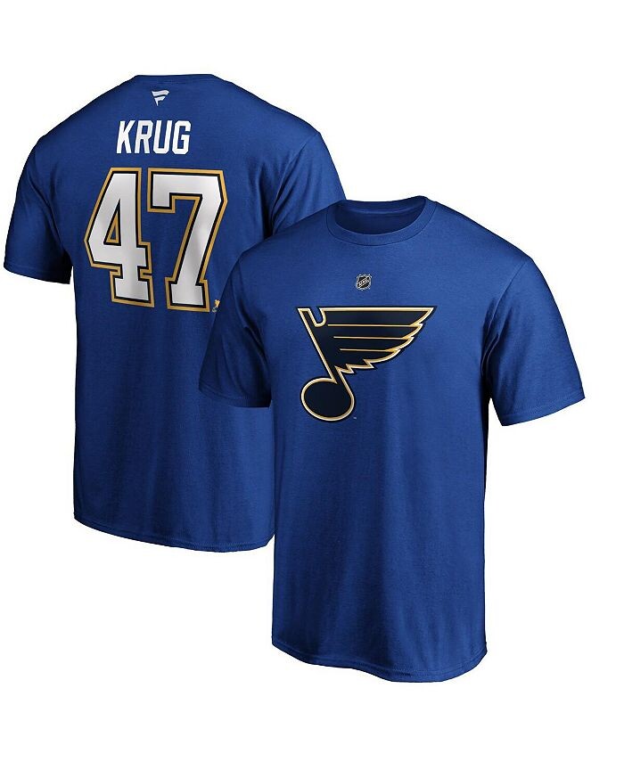 

Мужская фирменная футболка Torey Krug Blue St. Louis Blues с аутентичным именем и номером Stack Fanatics, синий