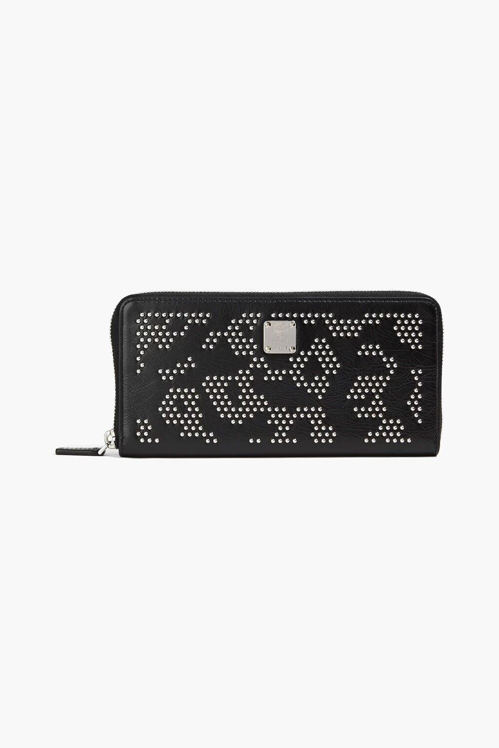 

Кошелек из жатой кожи с заклепками Mcm, черный