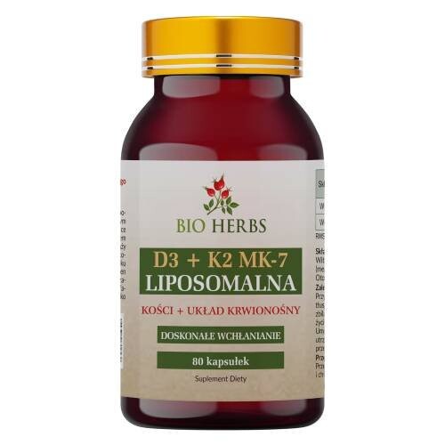 

Bio Herbs, липосомальный витамин D3+K2 MK-7, суперусвояемость