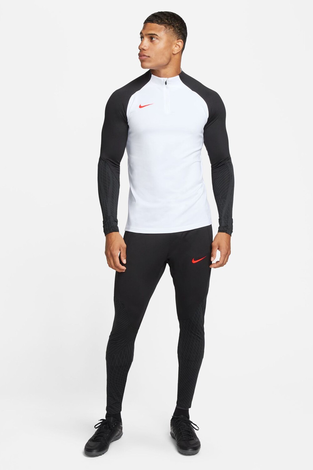 

Тренировочный топ Dri Fit Strike с короткой молнией Nike, белый