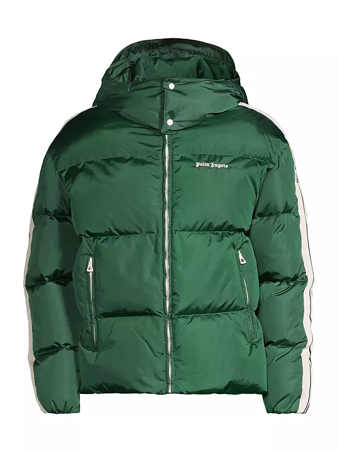

Спортивная куртка-пуховик с капюшоном Palm Angels, цвет forest green