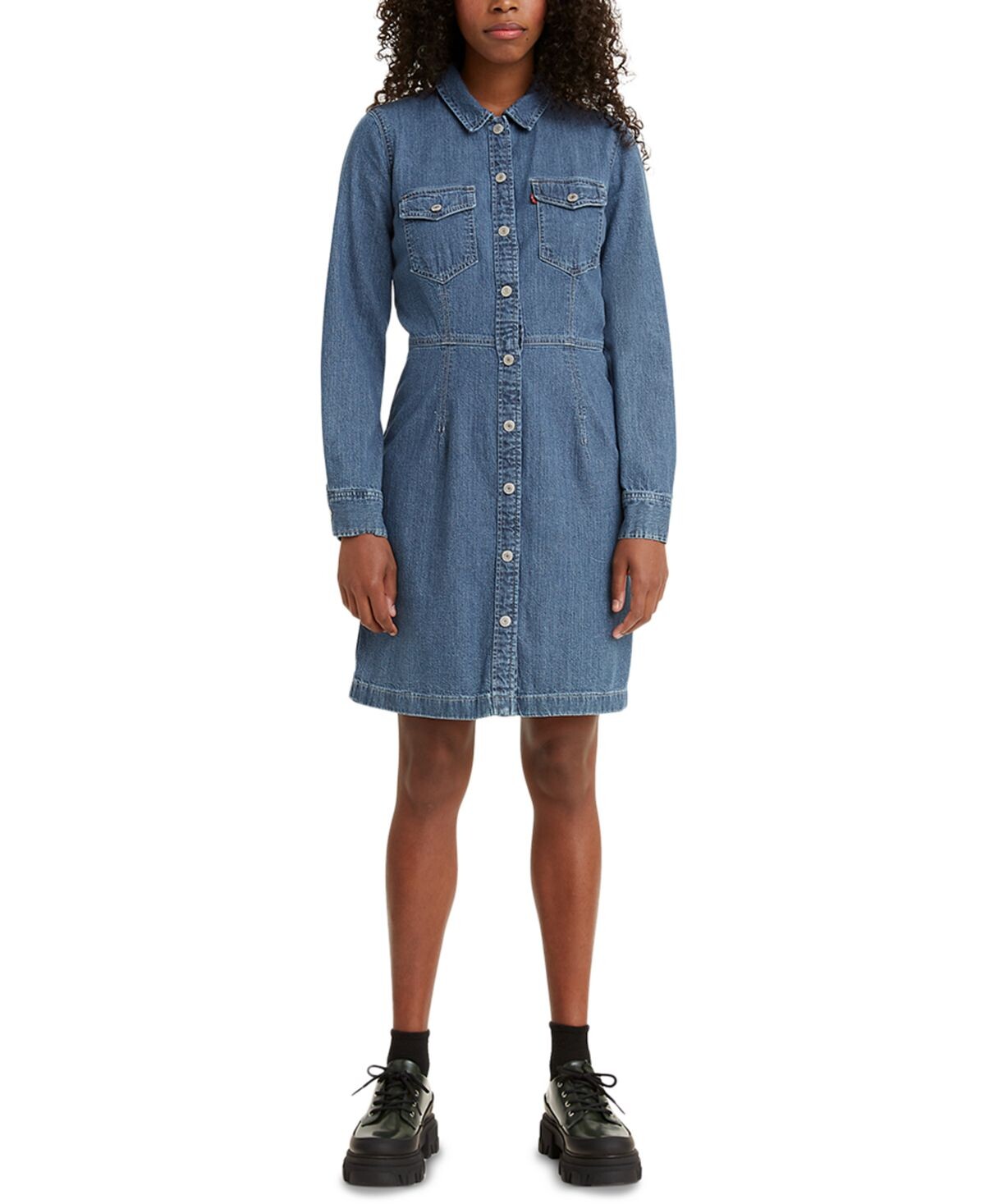 

Джинсовое платье-рубашка Ellie с воротником и пуговицами спереди Levi's