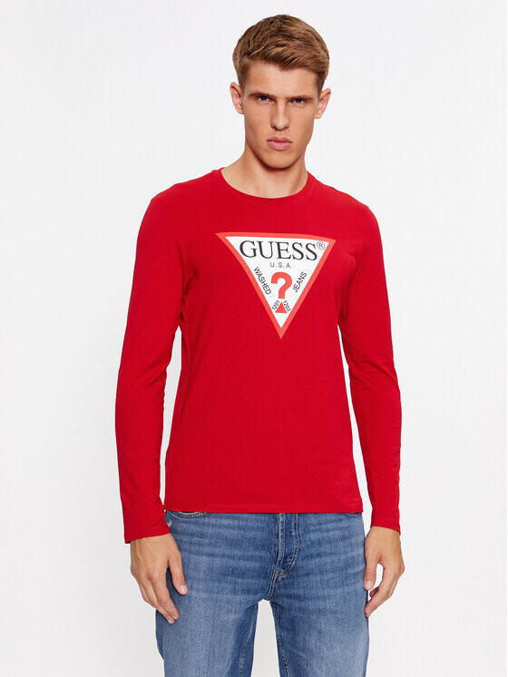 

Классический крой с длинными рукавами Guess, красный