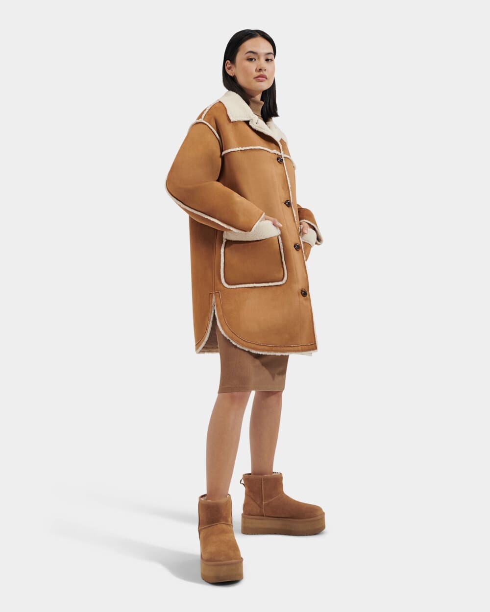 

Верхняя одежда Takara LuxeFluff Mid Jacket UGG, коричневый
