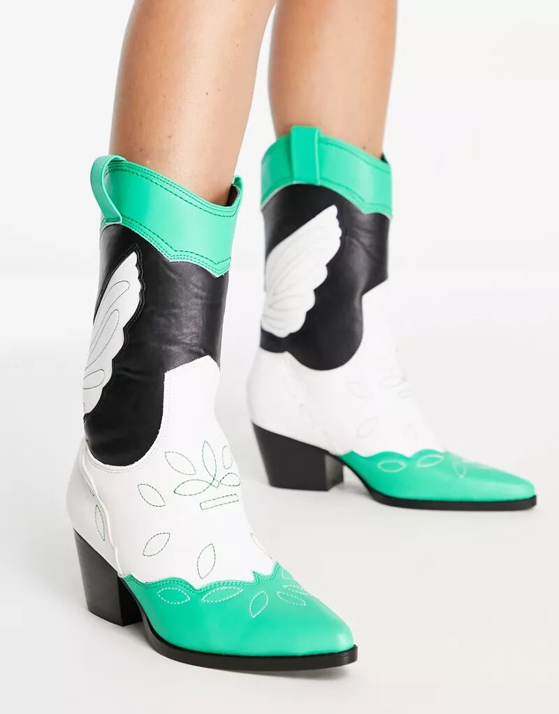 Зеленые ботинки в стиле вестерн Public Desire Howdy