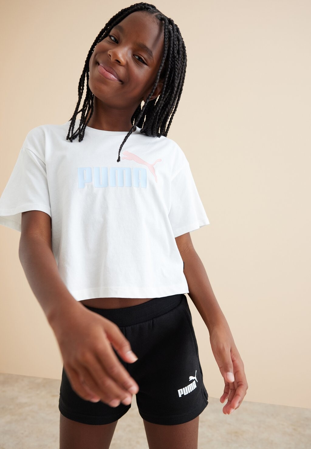 

футболка с принтом Girls Logo Cropped Tee Puma, белый