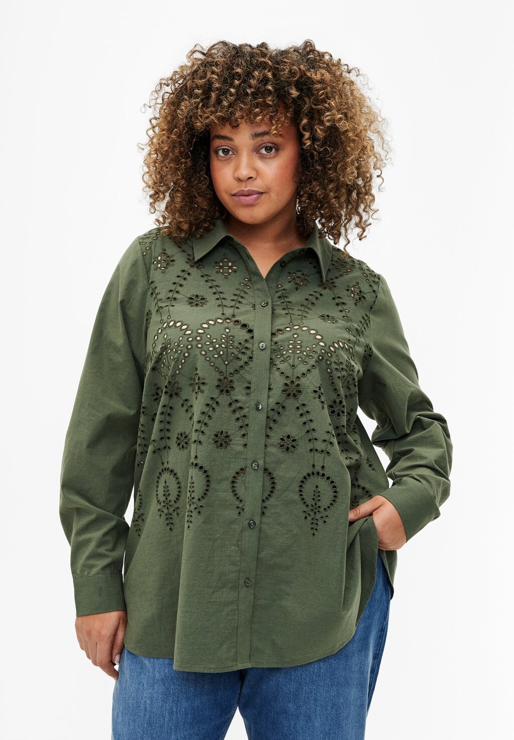 

Рубашка Broderie Anglaise Zizzi, цвет thyme