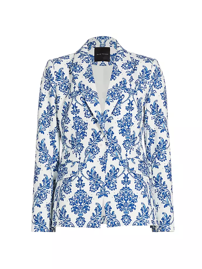 

Фарфоровый блейзер с узором пейсли Slyvie Elie Tahari, цвет porcelain paisley