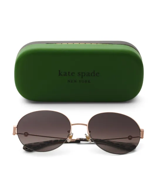 

Круглые солнцезащитные очки 59 мм Kate Spade, красный/золотой