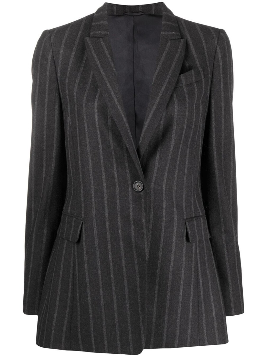 

Brunello Cucinelli блейзер в тонкую полоску, черный