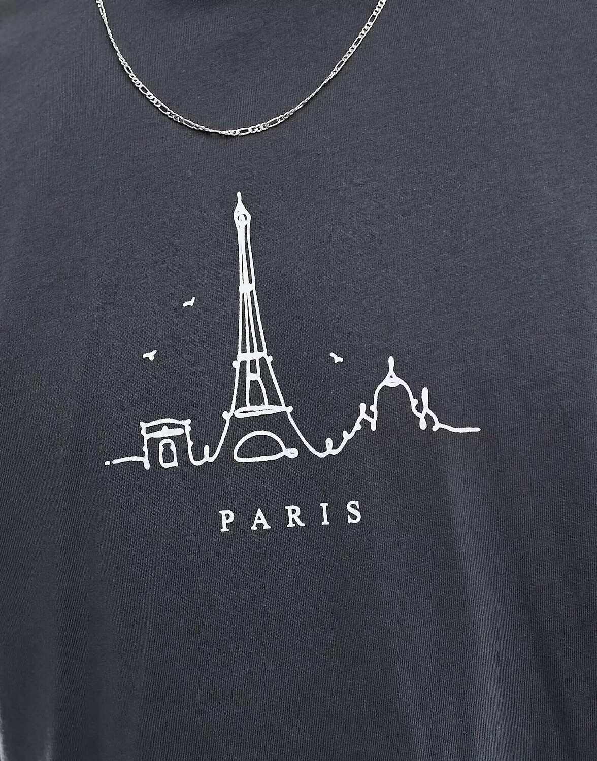 

Серая оверсайз-футболка с городским принтом на груди ASOS, Серый