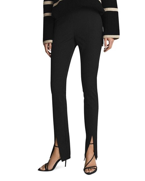 

Узкие брюки Jayne с разрезом спереди REISS, цвет Black