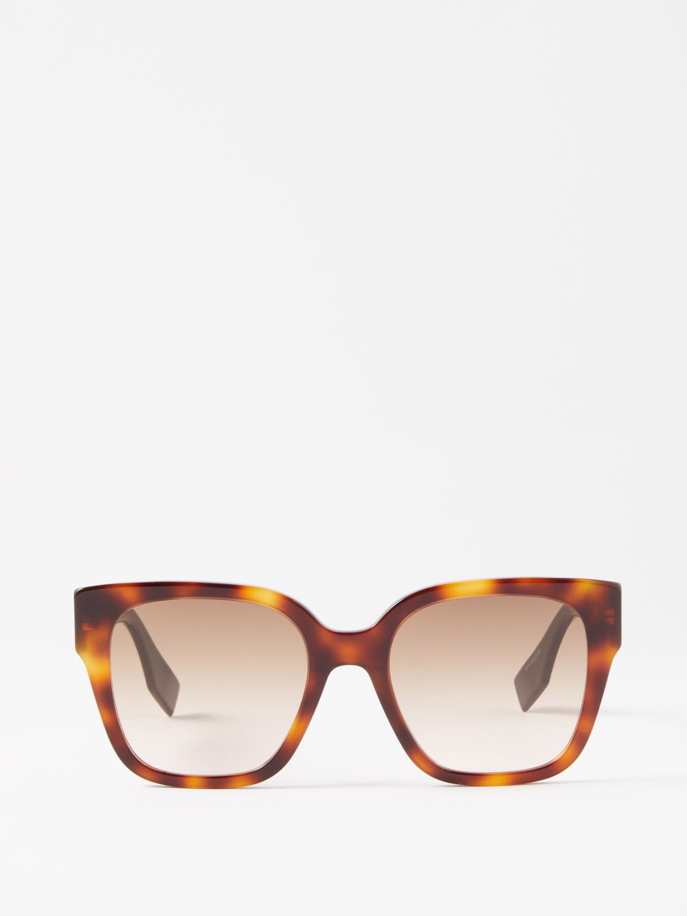 Большие квадратные солнцезащитные очки o'lock из ацетата Fendi, коричневый