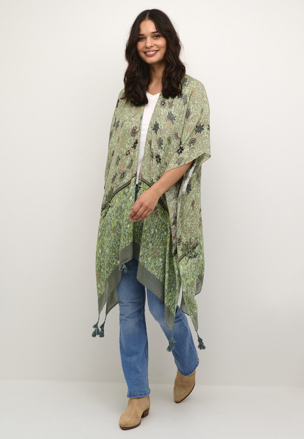 

Накидка MSHE KIMONO Cream, цвет green vintage sarasa