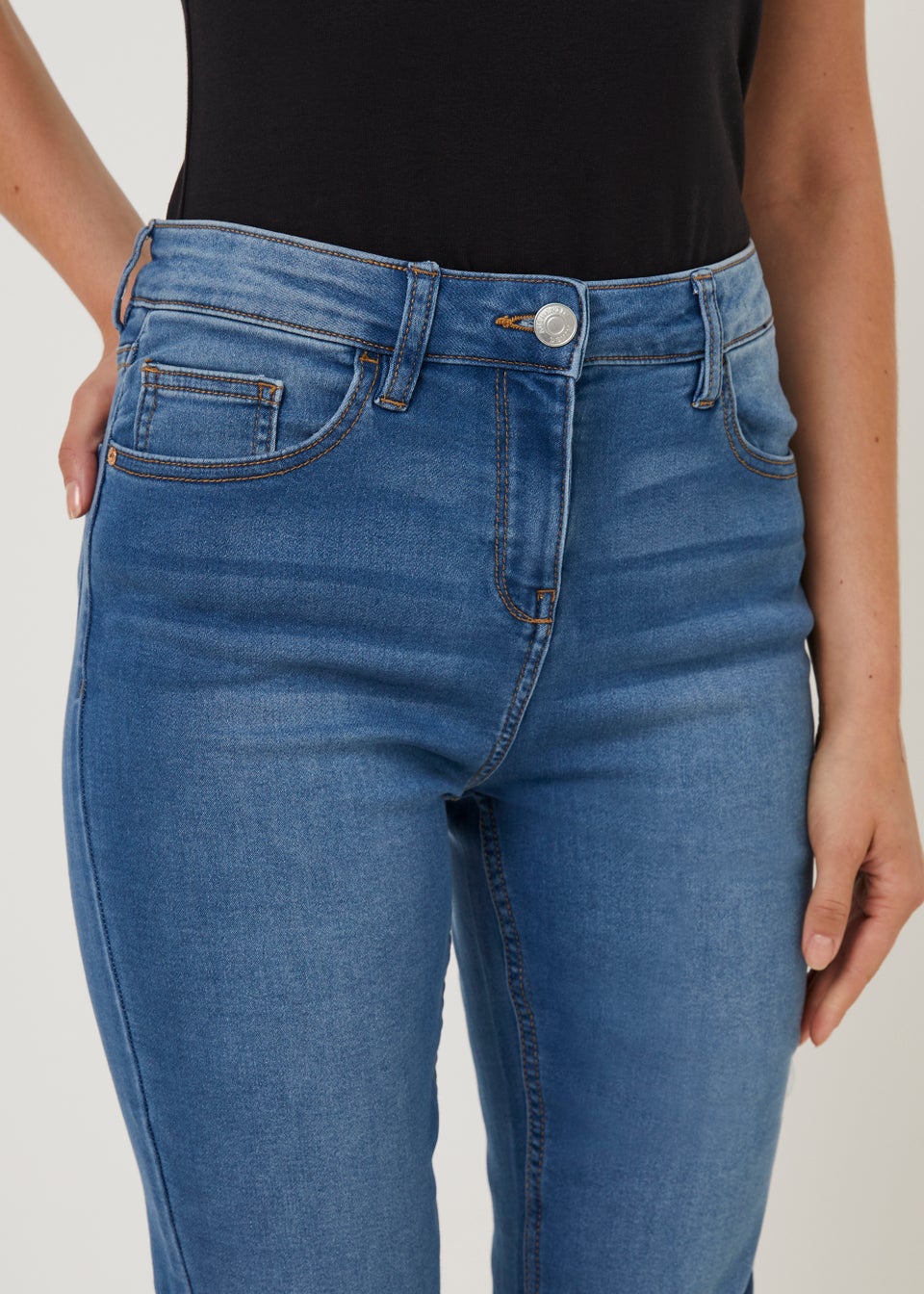 Papaya Petite Свободные джинсы скинни средней степени стирки Jolie, темно-голубой