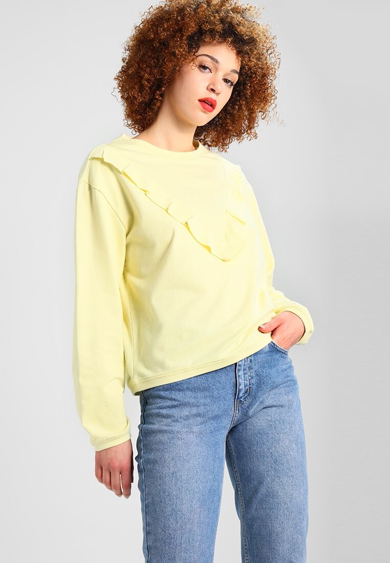 

Толстовка LADIES TERRY VOLANT CREW Urban Classics, цвет powderyellow