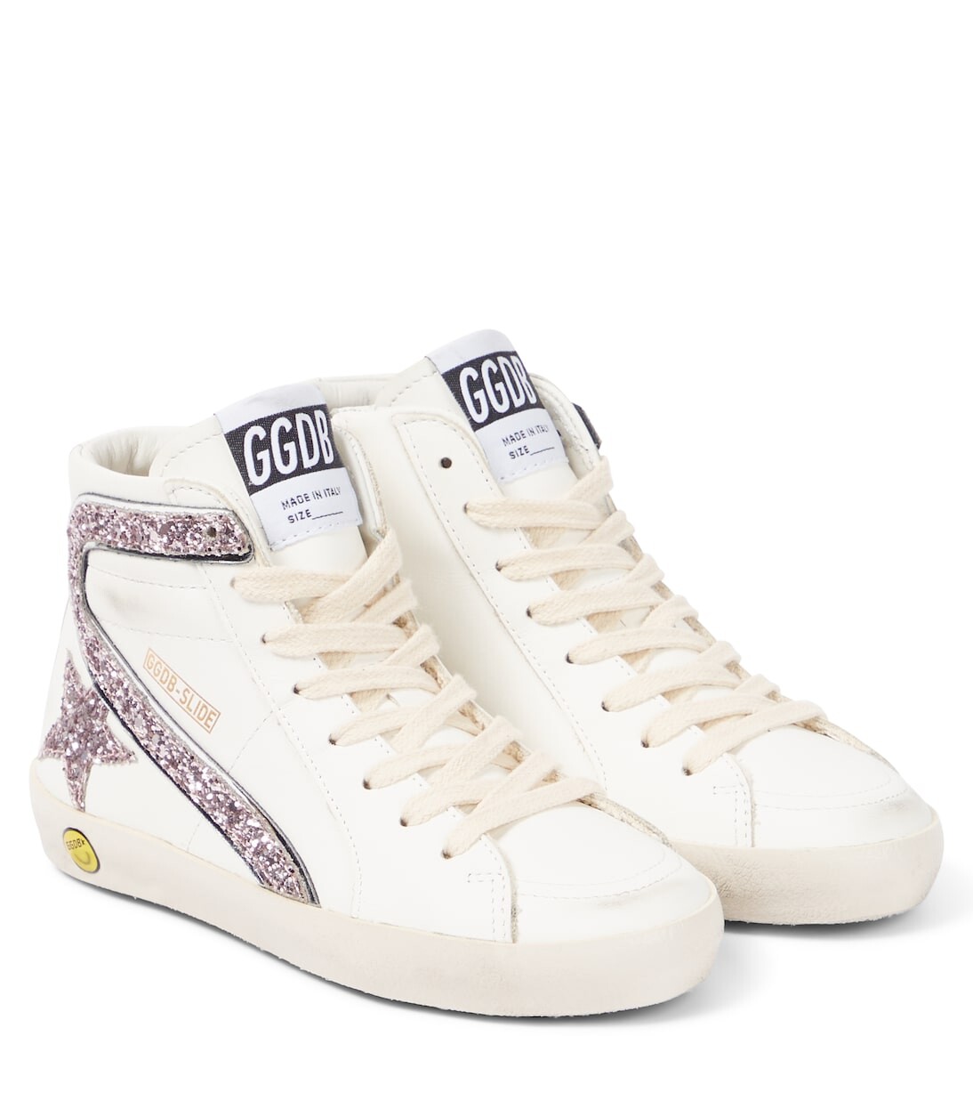 

Кроссовки из блестящей кожи Golden Goose, белый