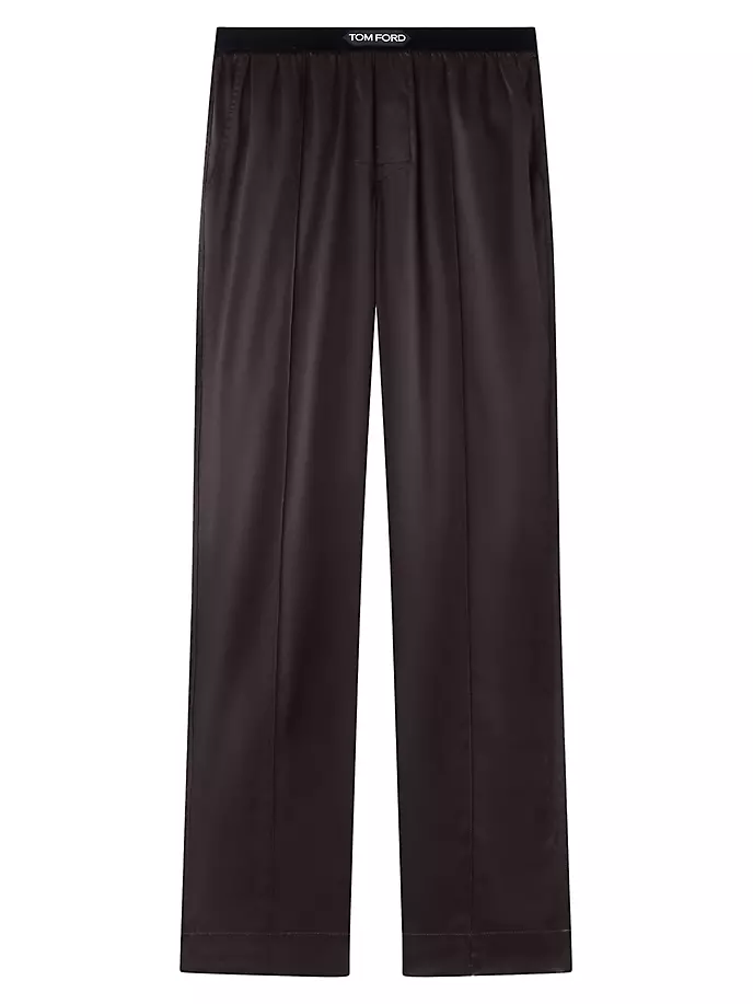 

Пижамные брюки из смесового шелка Tom Ford, цвет dark brown