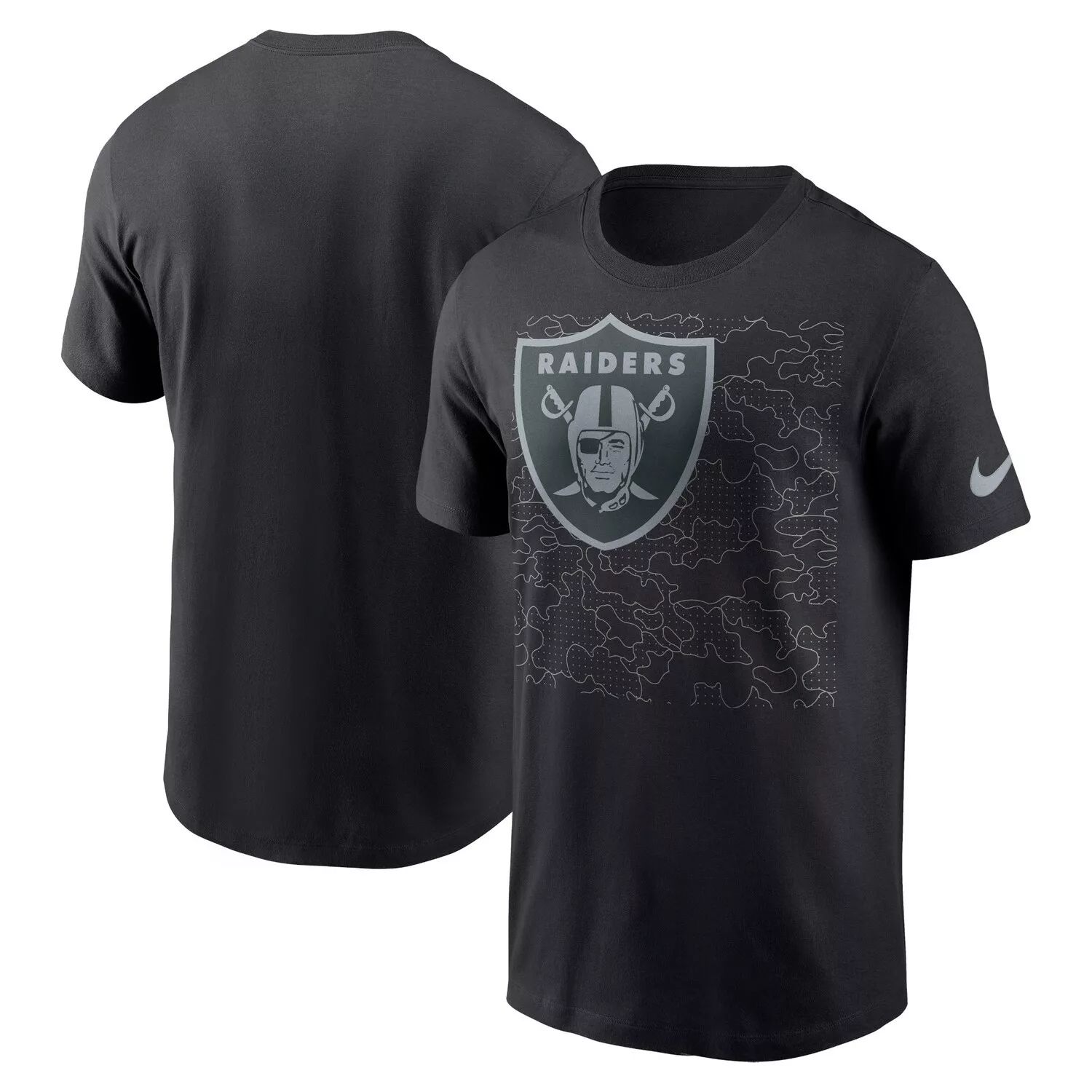 Мужская черная футболка Nike Las Vegas Raiders RFLCTV