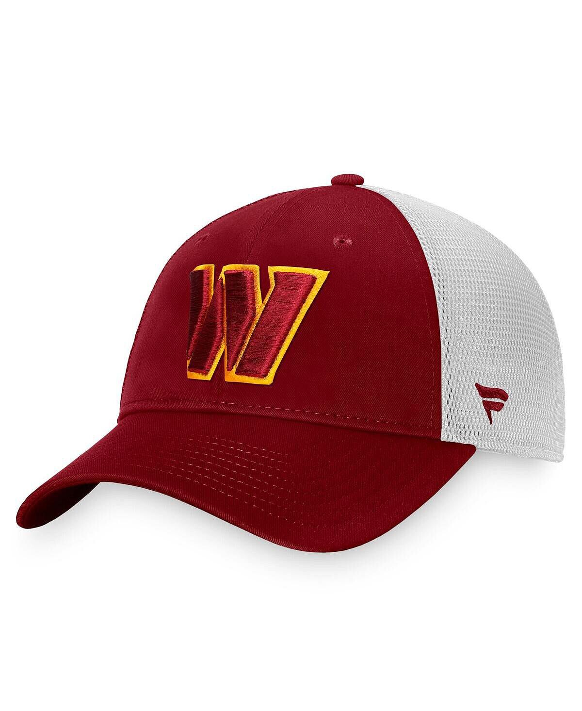 

Мужская фирменная бордовая и белая кепка Washington Commanders Fundamental Trucker Snapback Fanatics