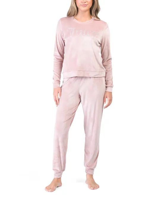 

Комплект для отдыха из бархатного флиса из 2 предметов Juicy Couture, цвет Coco Kiss