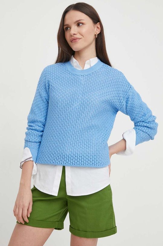 Хлопковый свитер United Colors of Benetton, синий свитер united colors of benetton для женщин 22a 1042e102z 901 l