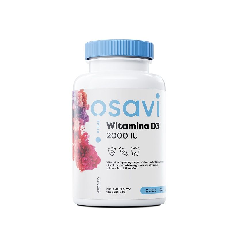 Витамин Д3 в капсулах Osavi Witamina D3 2000IU, 120 шт osavi potas 300 mg калий в капсулах 180 шт