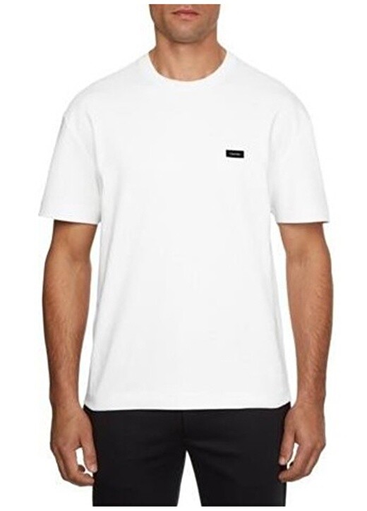 

Белая мужская футболка с круглым вырезом Calvin Klein, Белый