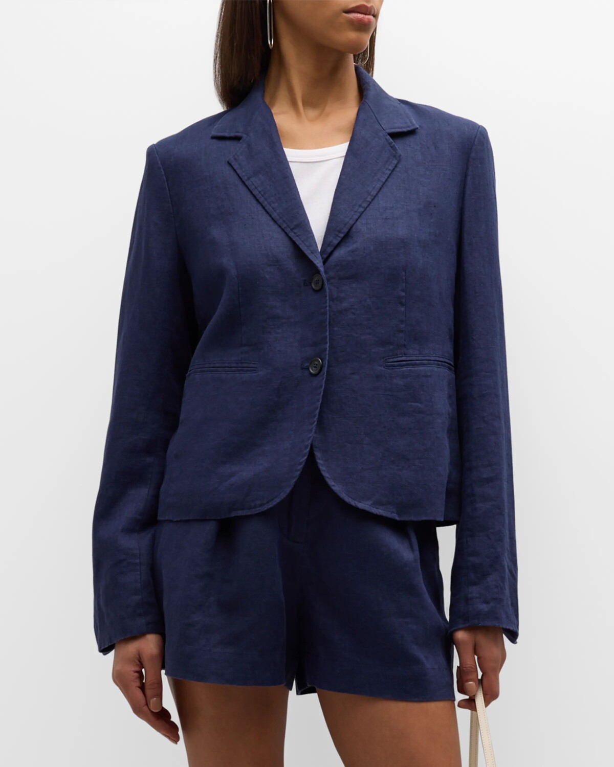 

Короткий льняной пиджак-бойфренд ATM Anthony Thomas Melillo, цвет Ink