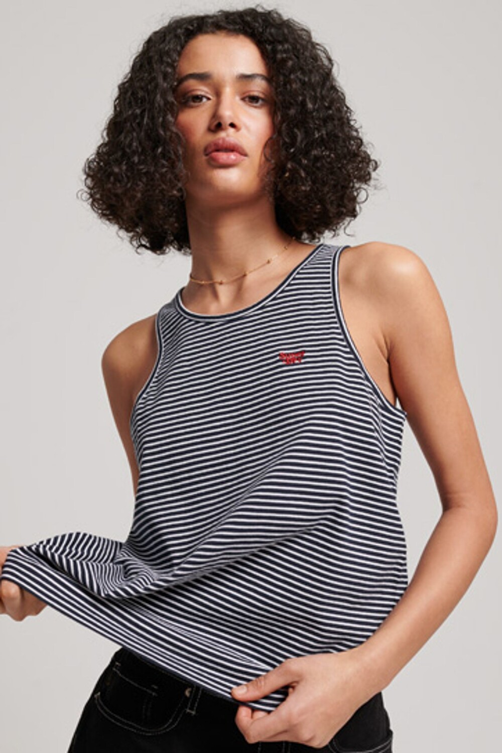 

Полосатая футболка с вышитым логотипом Vintage Superdry, синий