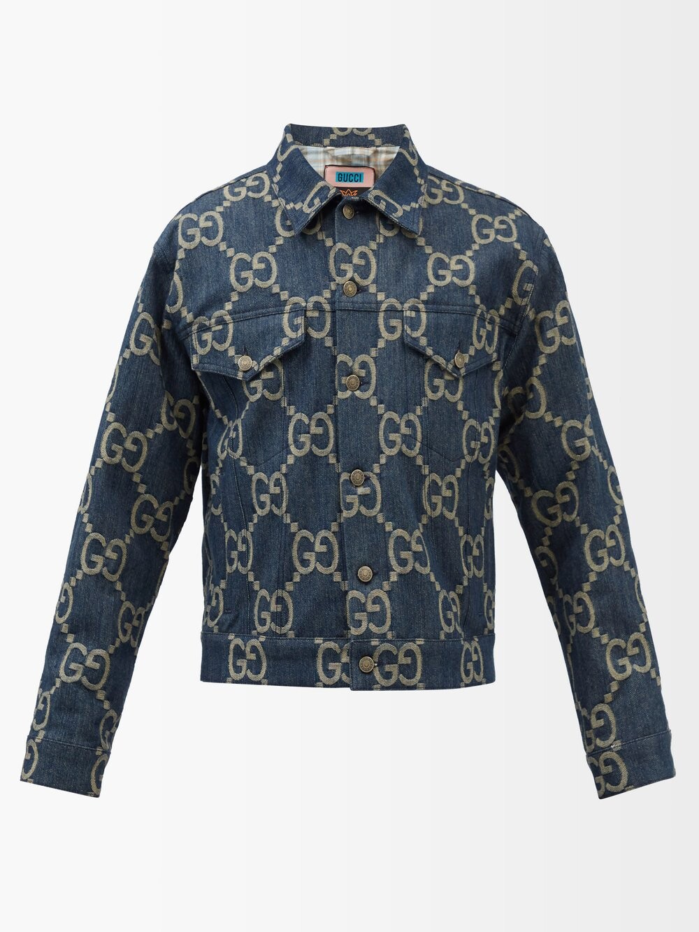 

Джинсовая куртка с вышивкой gg Gucci, синий