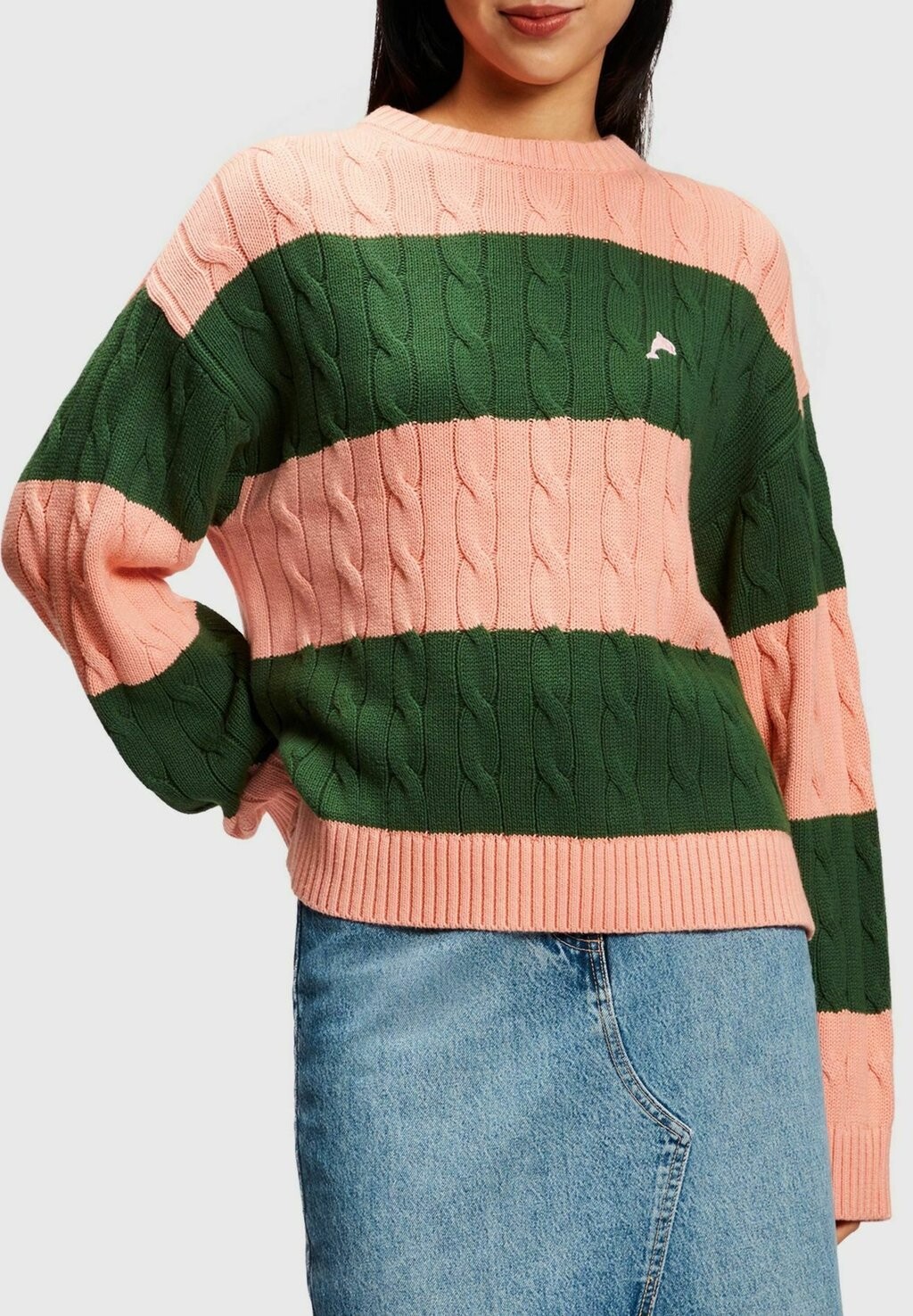 

Джемпер Esprit Gestreifter, розовый, Розовый;зеленый