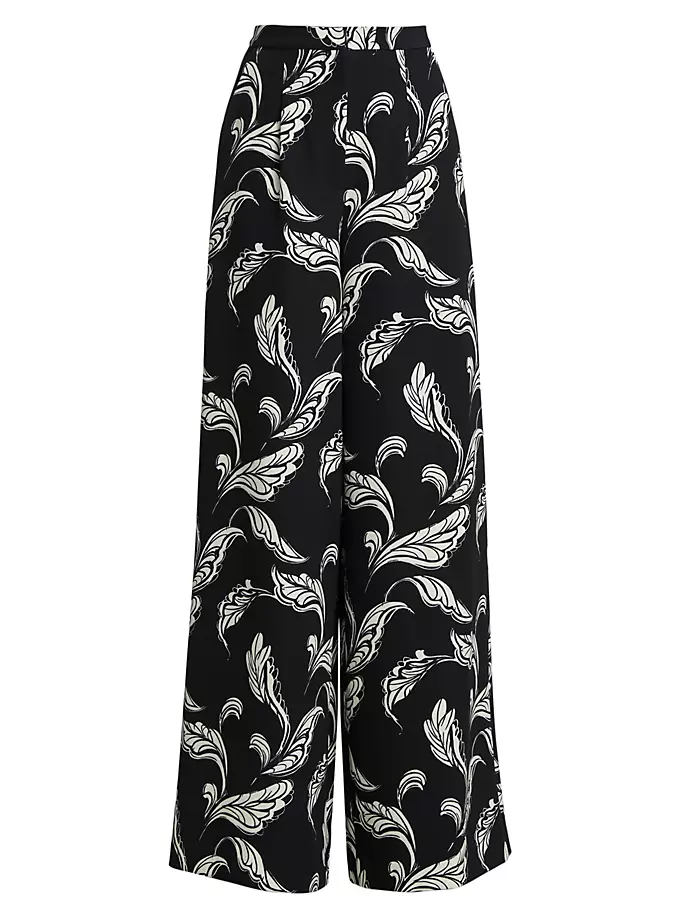 

Широкие брюки Rabia с высокой талией Amur, цвет black floating feather