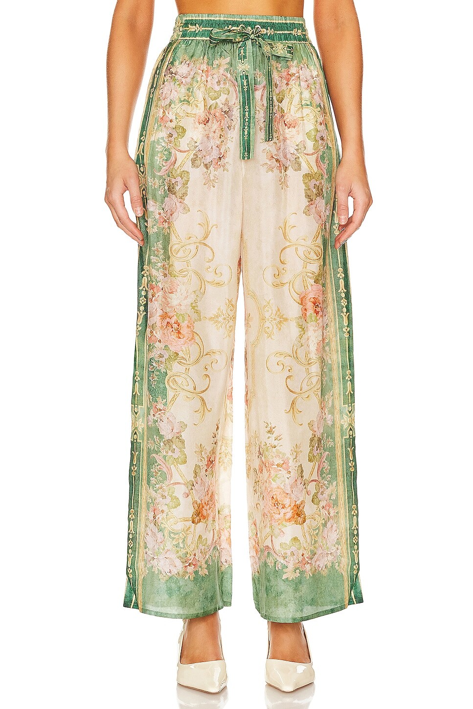 

Брюки Zimmermann August Relaxed, цвет Khaki Floral