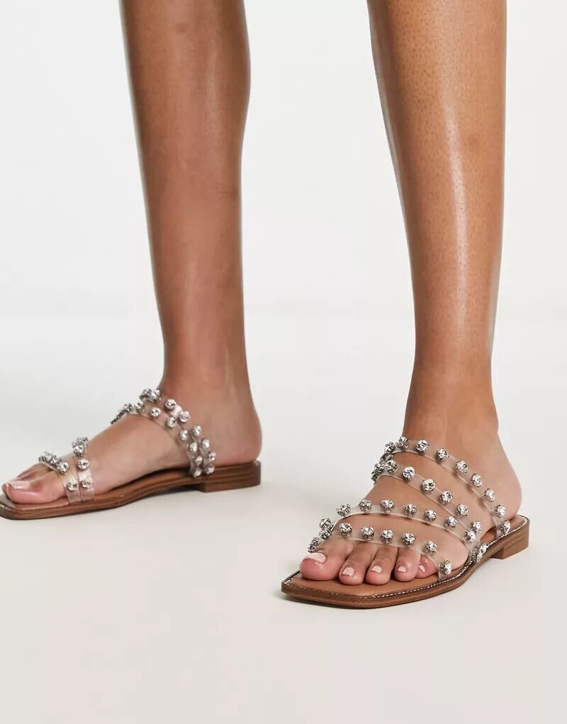 

Прозрачные босоножки Steve Madden Skyler со стразами и шипами