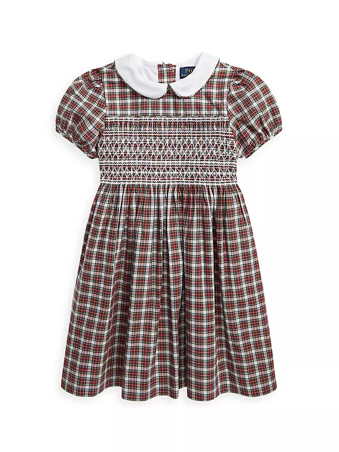 

Хлопковое платье в клетку с присборами для маленькой девочки Polo Ralph Lauren, мультиколор