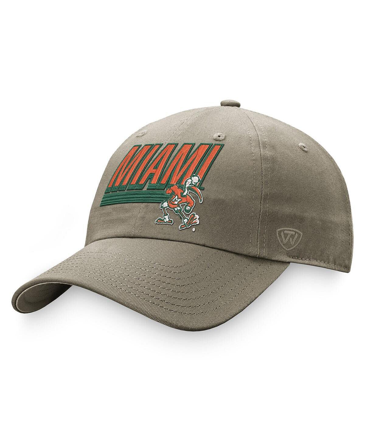 

Мужская регулируемая шляпа цвета хаки Miami Hurricanes Slice Top of the World