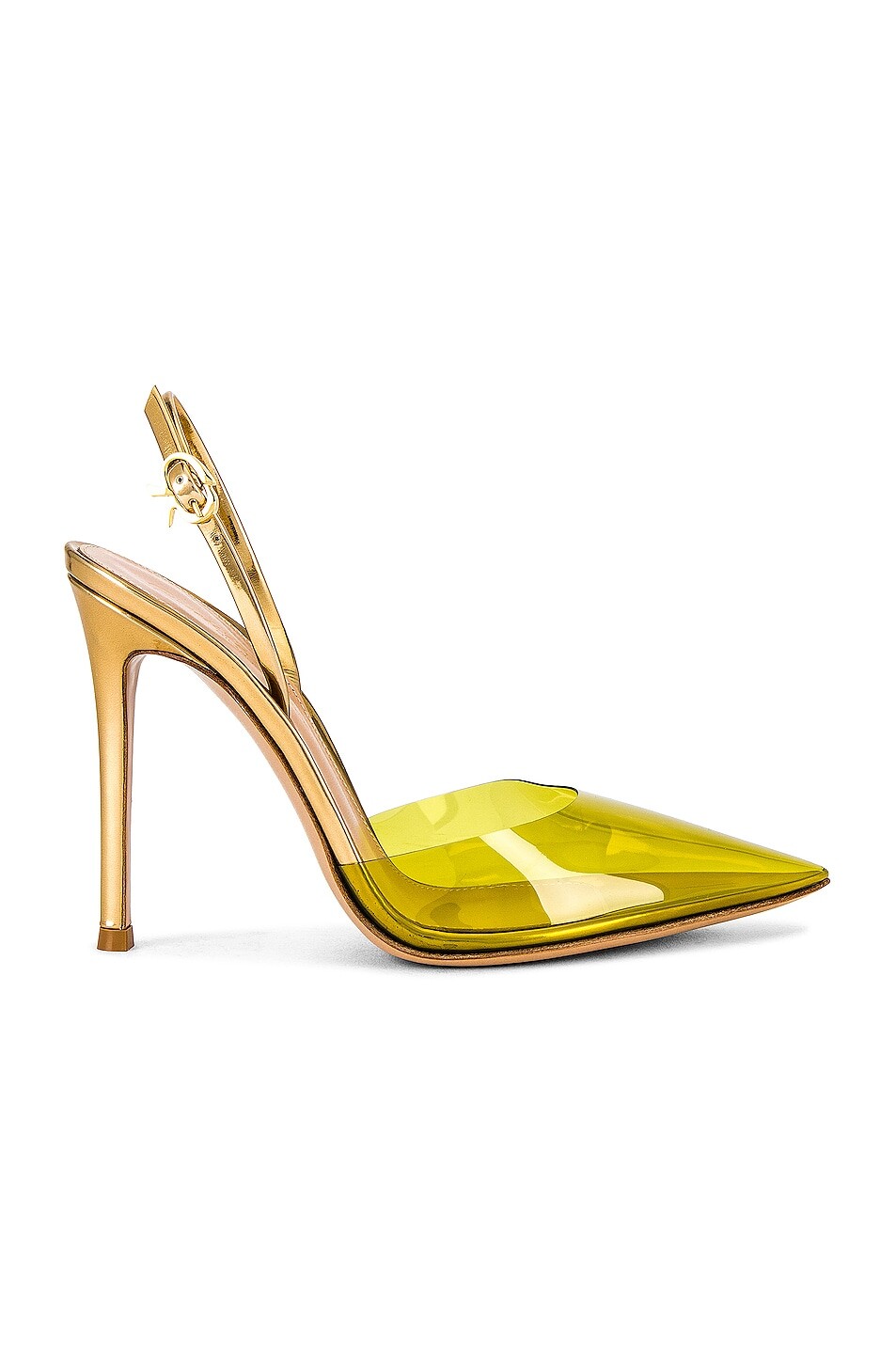 

Туфли Gianvito Rossi Ribbon D'Orsay Plexis, цвет Mekong & Arum